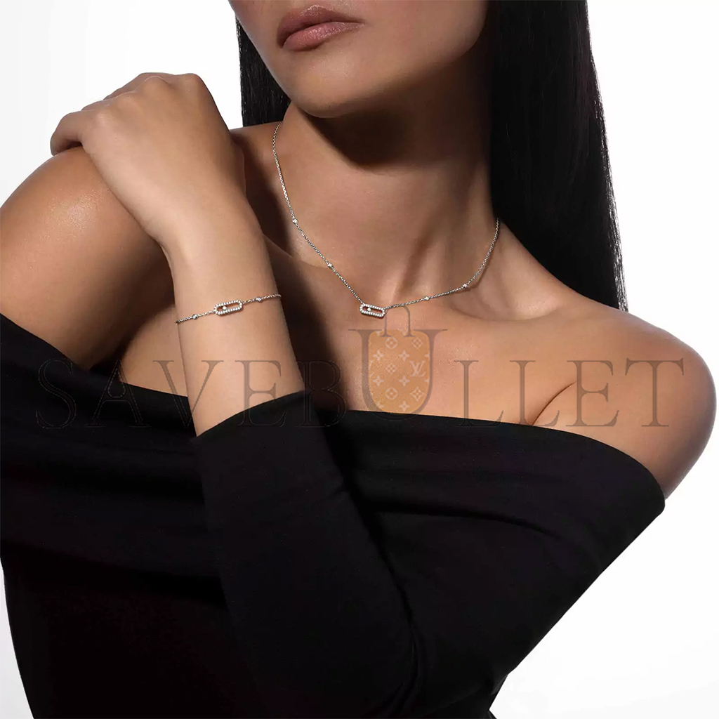 Mes1kaa paris move uno pavÉ white gold d1am0nd necklace 4708